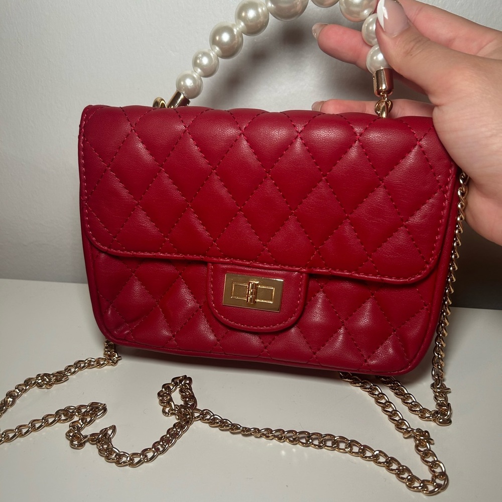 Quilted Faux Leather crossbody purse